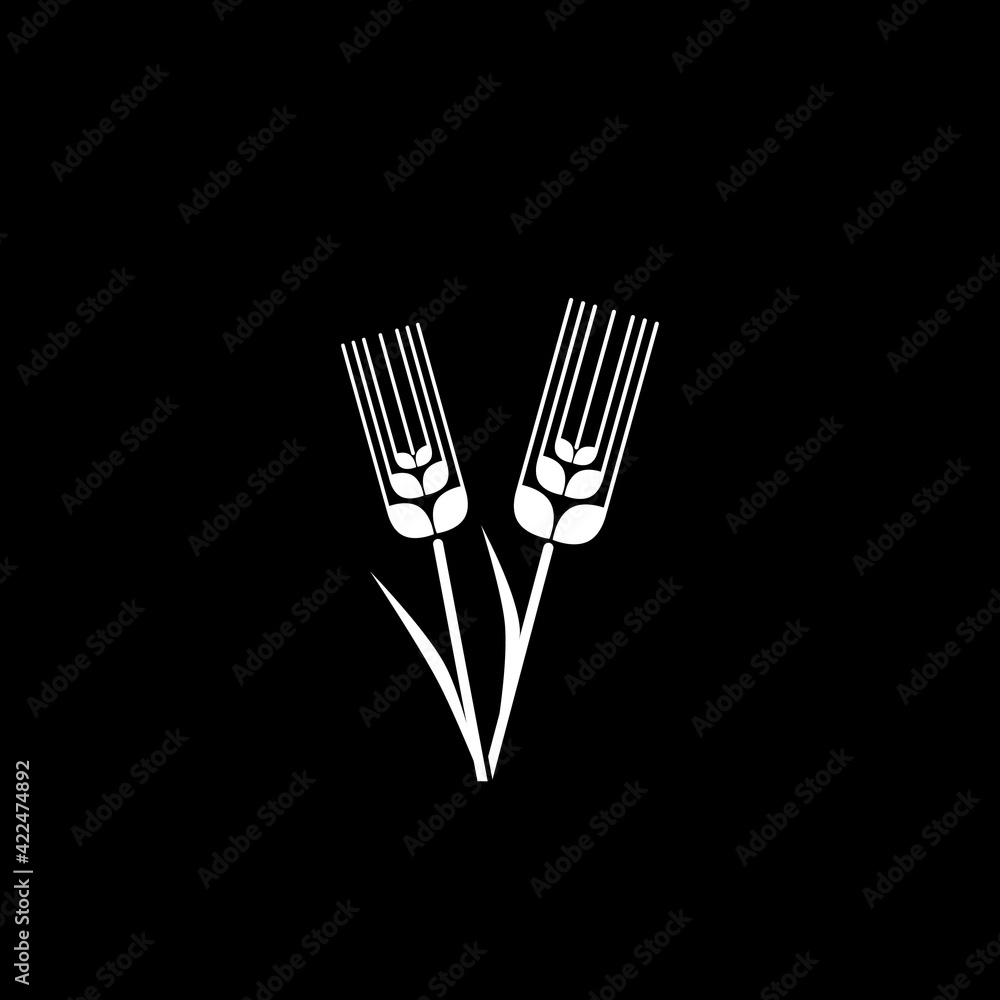 Wheat icon isolated on dark background Wheat icon isolated on dark background