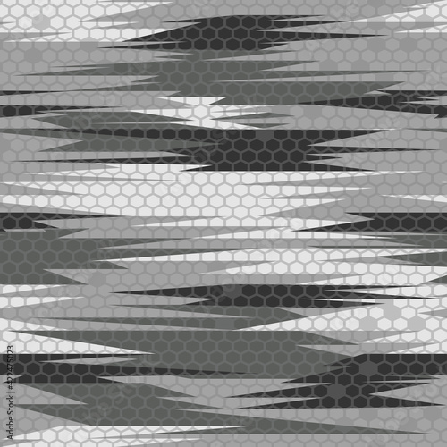 
Camouflage seamless pattern of lines and spots. Abstract camo. Print on fabric on textiles. Vector graphics