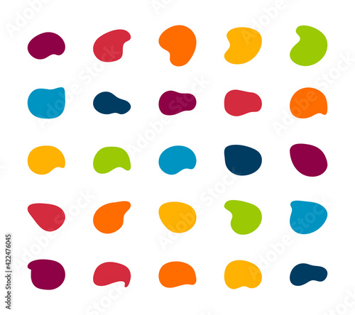 Blob shapes vector set. Organic abstract splodge elemets collection Inkblot simple silhouette. Minimalist isolated forms