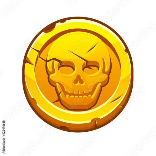 Pirate black mark or gold coin for the game.