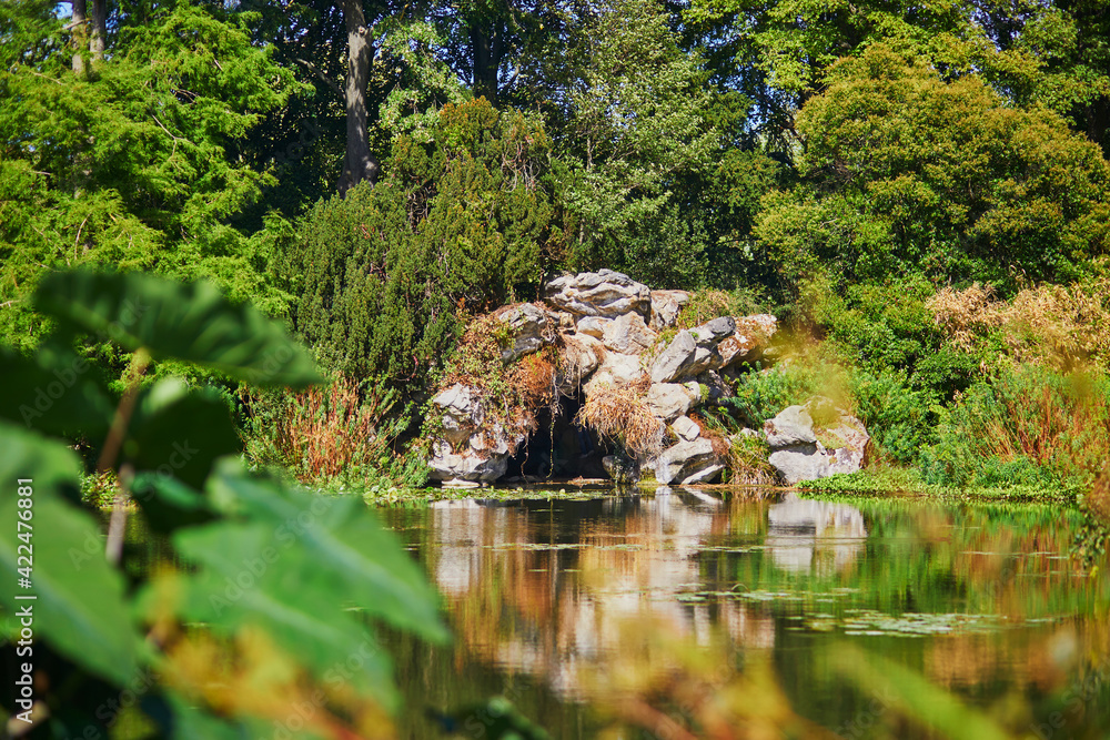 Beautiful grotto in Bagatelle park in Paris, France Beautiful grotto in Bagatelle park in Paris, France