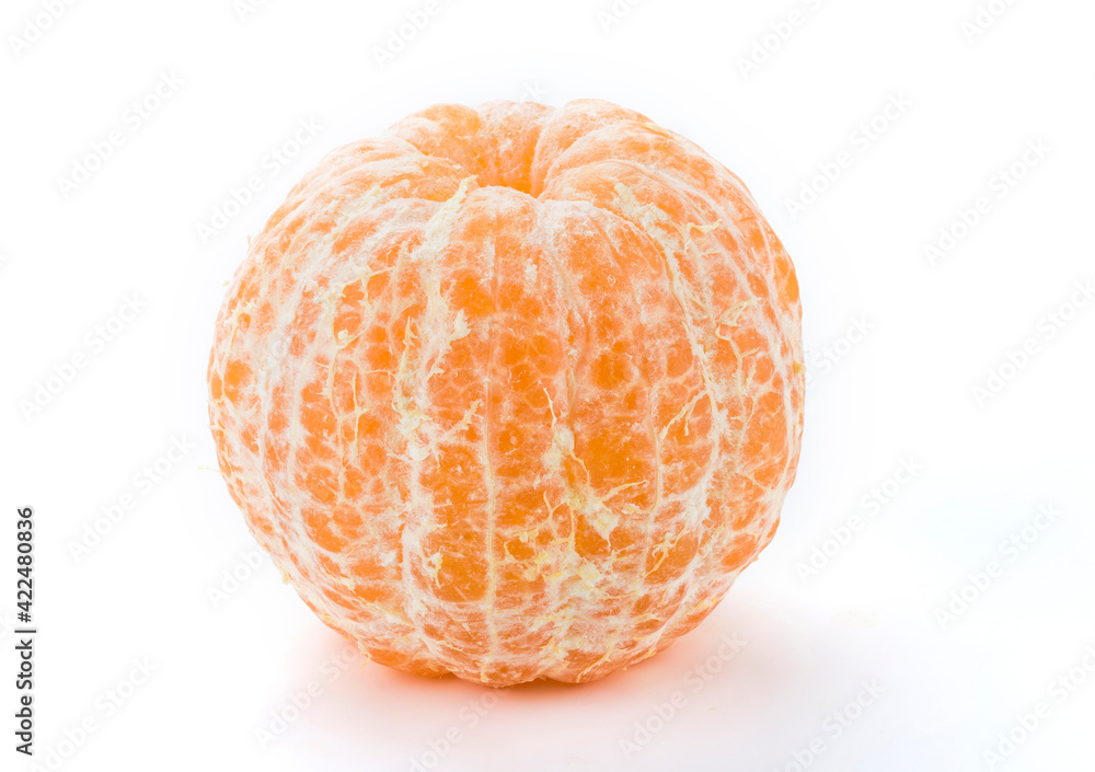 Close-up peeled oranges isolated on a white background Close-up peeled oranges isolated on a white background