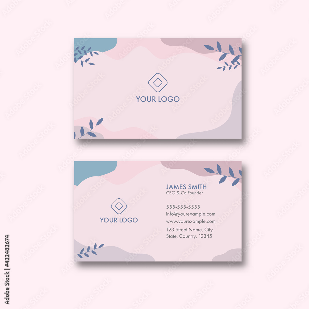 Abstract Business Card Template Design With Double-Side Presentation.