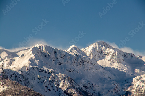 High mountains in Julian alps, winter 