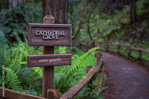 Wooden sign with 