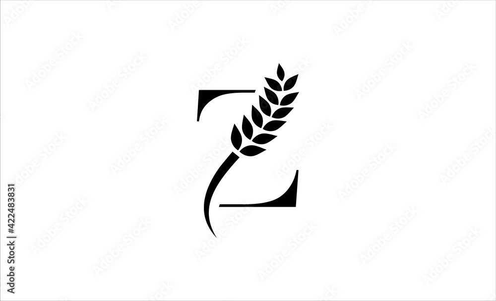 wheat logo letter Z vector illustration
