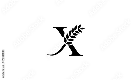 wheat logo letter X vector illustration