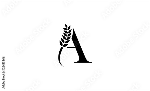wheat logo letter a vector illustration