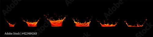 Lava, juice splash sequence animation sprite sheet