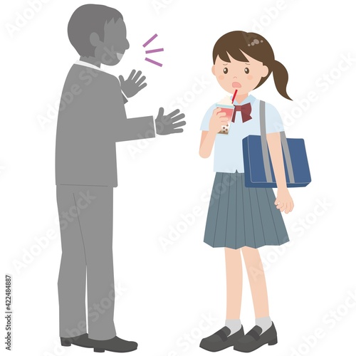 街中でスカウトマンに声をかけられ疑う女子学生