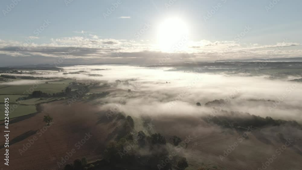 Cloud inversion on a bright morning over a valley near Stirling, Scotland. Cloud inversion on a bright morning over a valley near Stirling, Scotland.