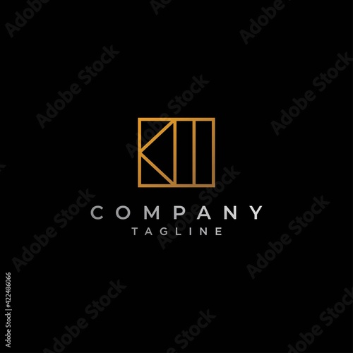 Logos with the initials KM modern and elegant are suitable for logos of architectural companies, etc.