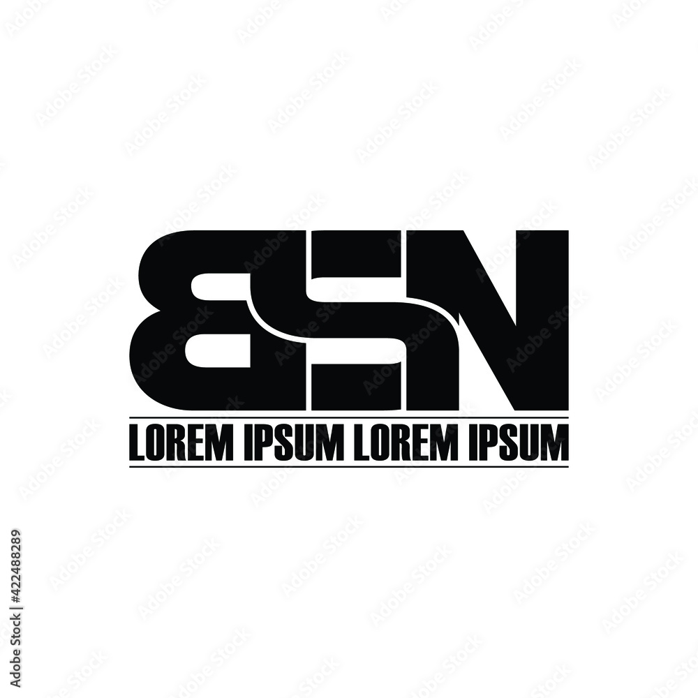 BSN letter monogram logo design vector
