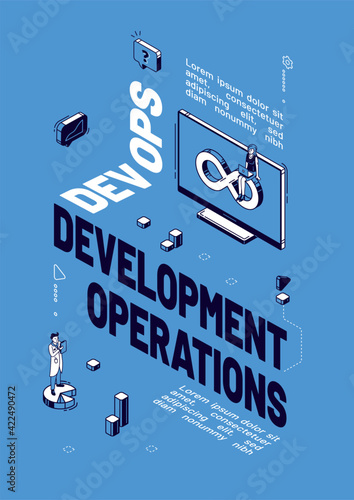 Vector poster of DevOps, development operations