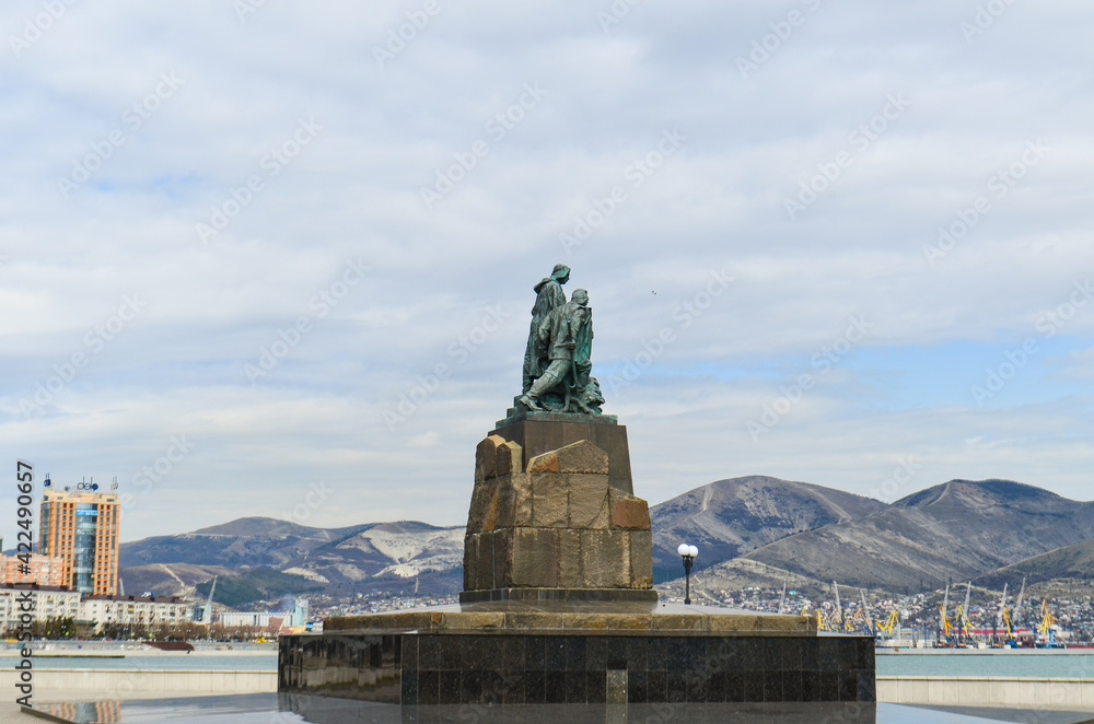 Spring embankment of Admiral Serebryakov in the city of Novorossiysk. This is a public place and no permission to take or use a photo is required. Spring embankment of Admiral Serebryakov in the city of Novorossiysk. This is a public place and no permission to take or use a photo is required.