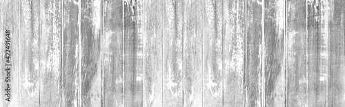 Panorama of Old white vintage wooden wall pattern and seamless background