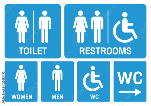 toilet signs. set toilet signs illustration vector.