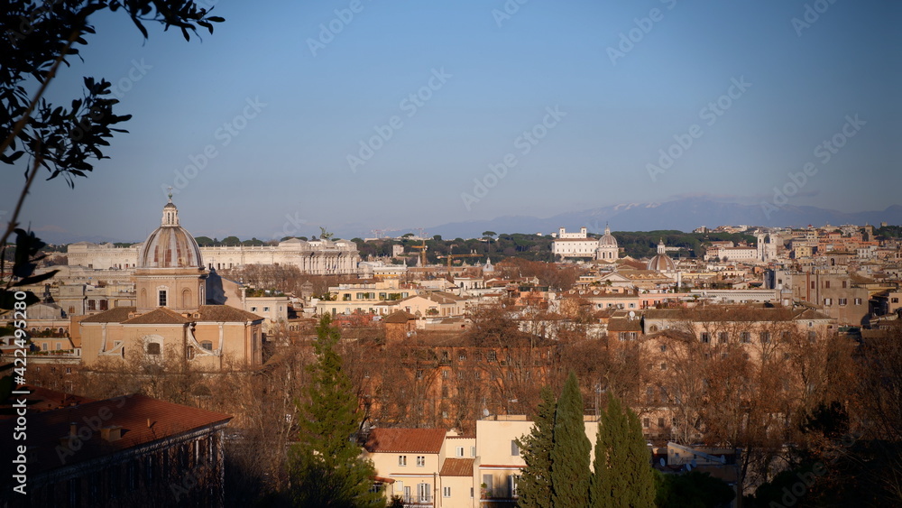 Skyline of Rome, Italy. Rome architecture and landmark, Rome cityscape