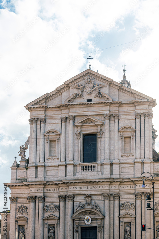 ROME, ITALY - January 17, 2019:Traditional Cathedral building in Rome, ITALY