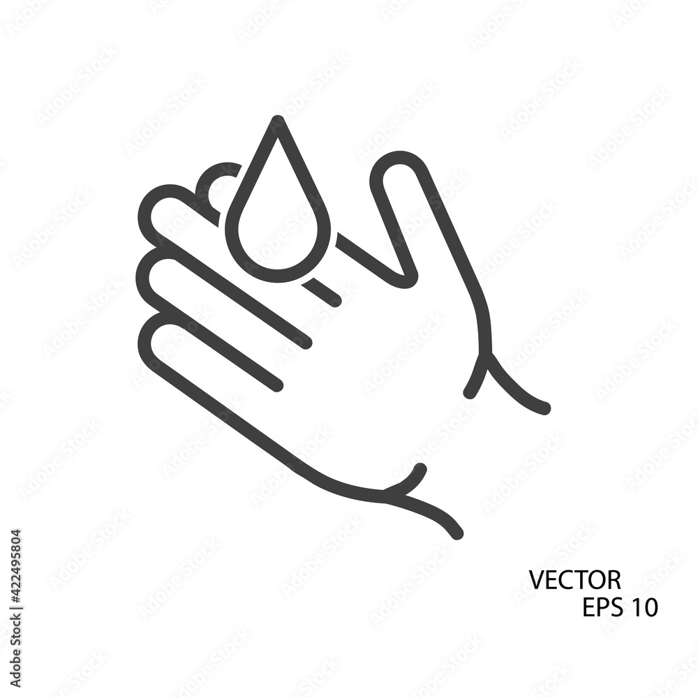 Hands washing flat icon. Pictogram for web. Line stroke. Isolated on white background. Vector eps10. Clear hands. Hands washing flat icon. Pictogram for web. Line stroke. Isolated on white background. Vector eps10. Clear hands.