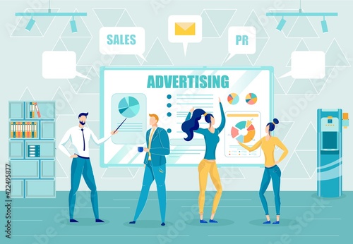 Public Relations Workers do Advertising Campaign.