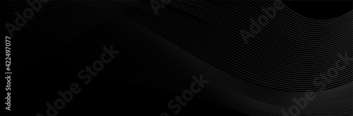 Abstract black background with waves
