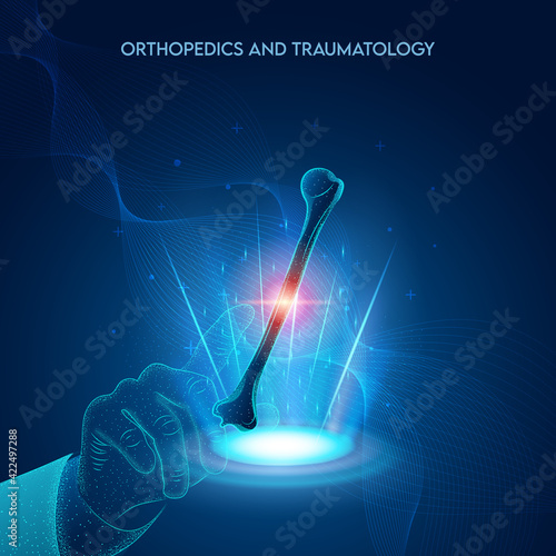 Technology for treatment of humerus bone. Abstract traumatology and orthopedics. Medical science in the hospital for body joints.