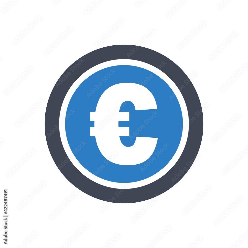 Euro coin money icon Euro coin money icon