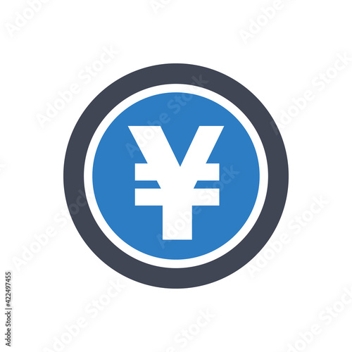 Yen coin money icon
