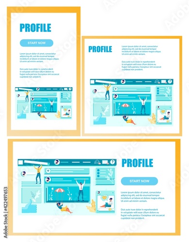 Profile in Social Network Creation Banner Set