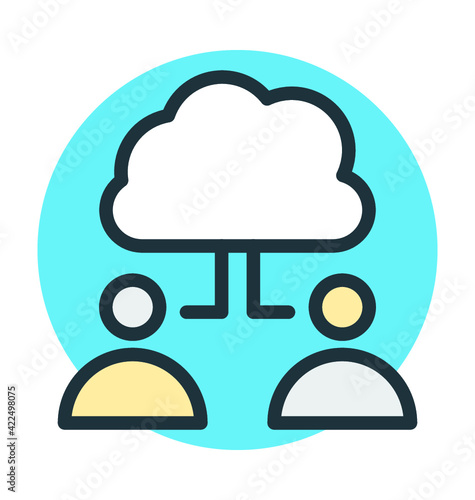 Cloud Computing Vector Icon
