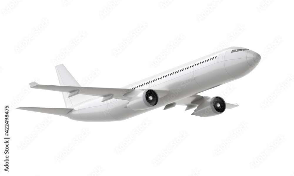 3d plane take off isolated on white background. 3d rendering