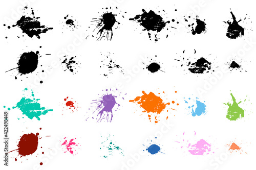 Paint stains vector set isolated on a white background.