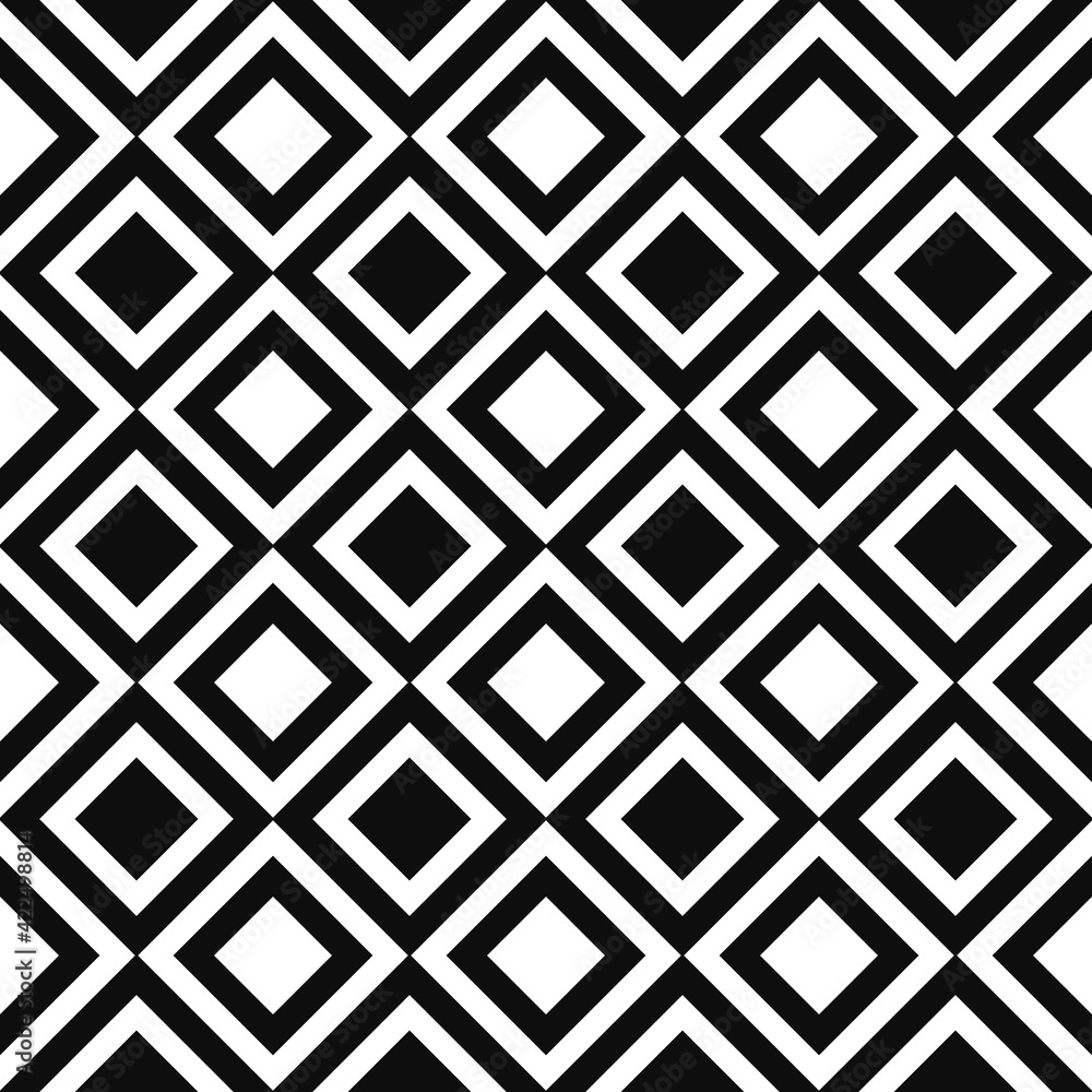 Black Seamless Rhombuses Pattern. Checkered Rhombuses Pattern. Black Seamless Rhombuses Pattern. Checkered Rhombuses Pattern.