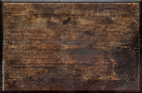 Old weathered wooden tabletop surface