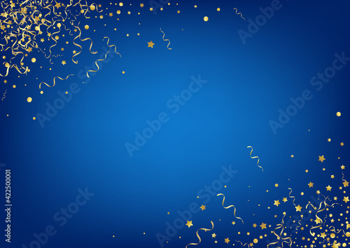 Golden Spiral Fun Vector Blue Background.