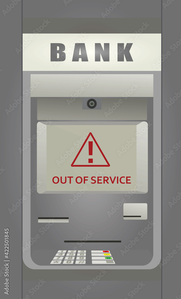 ATM cash machine out of service. vector ATM cash machine out of service. vector