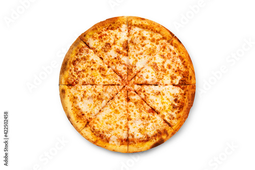 big tasty pizza on a white background