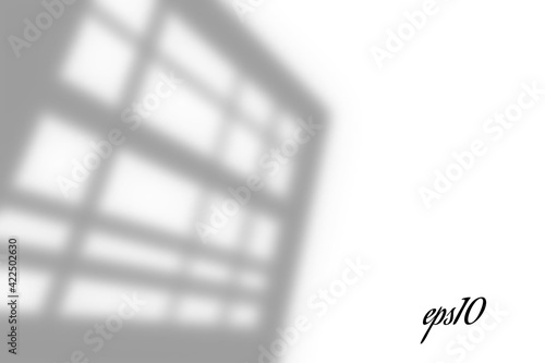 Realistic old window shadow. Multiply Overlay effect. Long shadow light on wall or floor. Mesh gradient scenes of natural lighting. Oval perforation. Natural background for design. Illustration