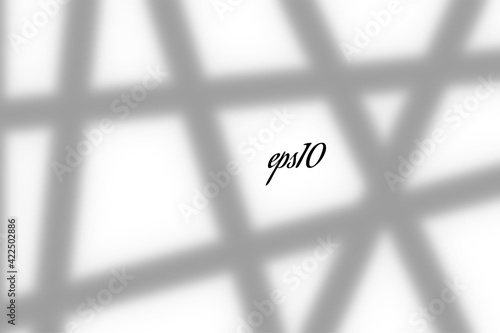 Realistic window shadow. Multiply Overlay effect. Long shadow light on wall or floor. Mesh gradient scenes of natural lighting. Line perforation. Natural background for design. Illustration