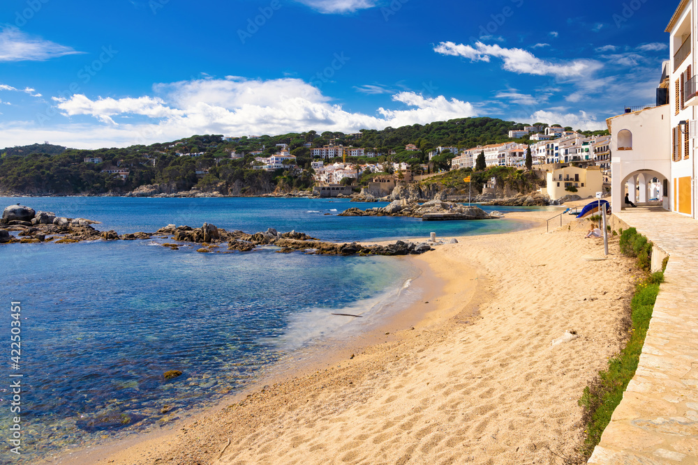 Fototapeta premium Panoramic view of Malaspina beach in Calella de Palafrugell. Catalonia, Spain