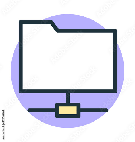 Connected Folder Vector Icon