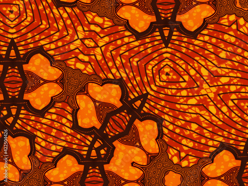 Colorful African fabric – Seamless pattern, cotton, photo