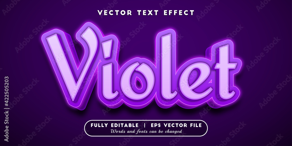 Text Effects 3D Violet, Editable Text Style Text Effects 3D Violet, Editable Text Style