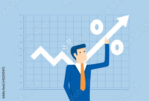 Percent graph skyrocketed until businessmen rejoiced
