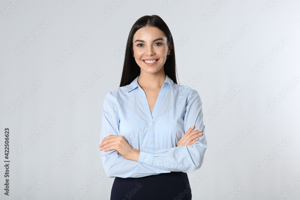 Portrait of young businesswoman on white background Portrait of young businesswoman on white background