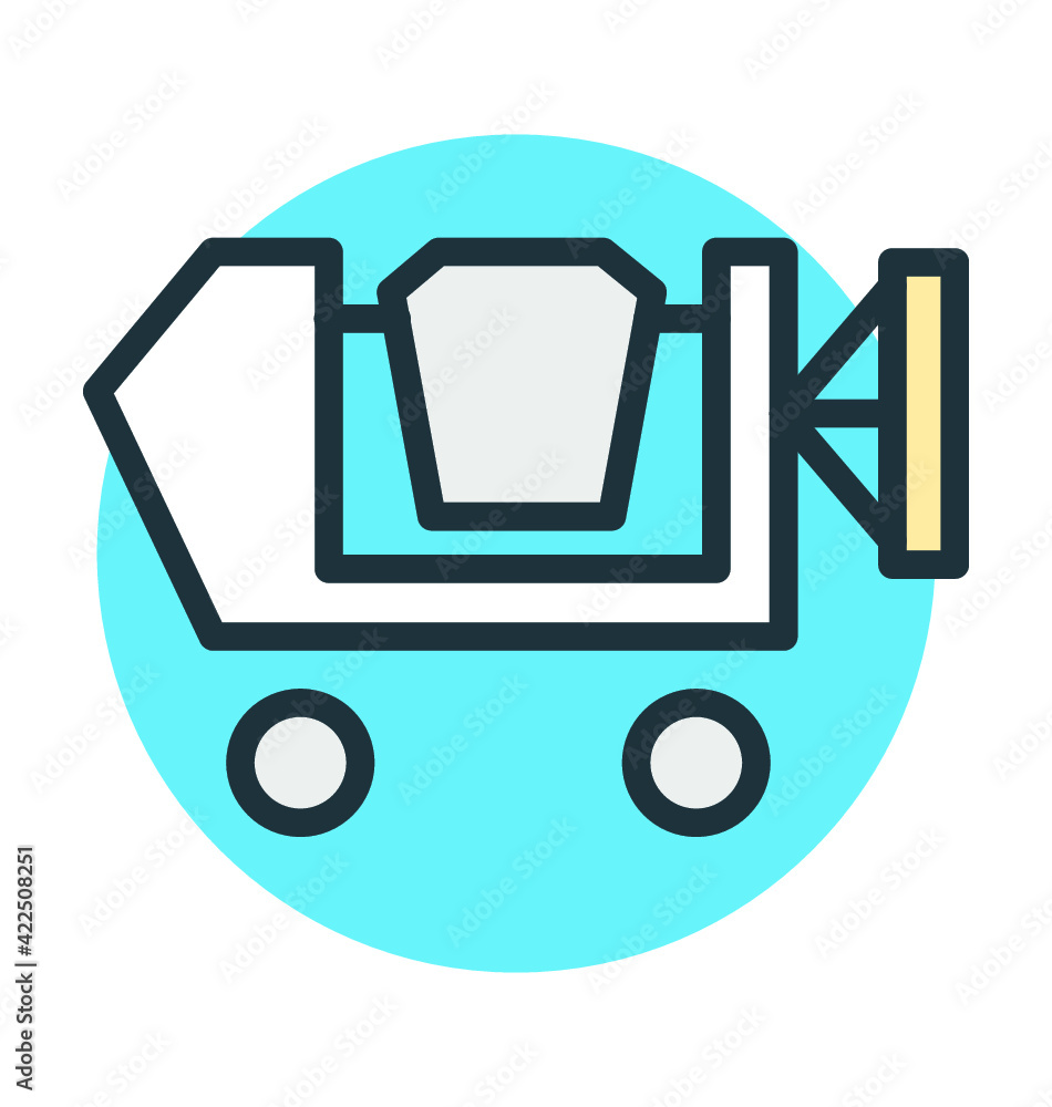 Concrete Mixer Cool Vector Icon Concrete Mixer Cool Vector Icon