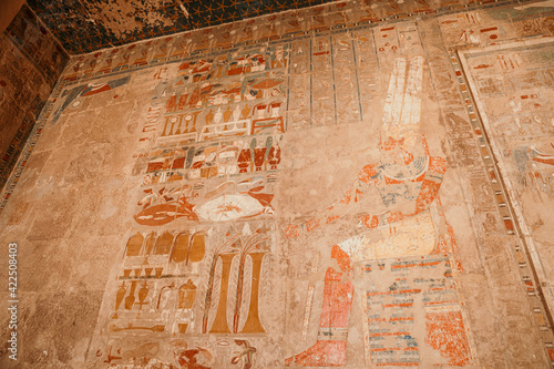 Ancient Egyptian Hieroglyphics in Hatshepsut Temple