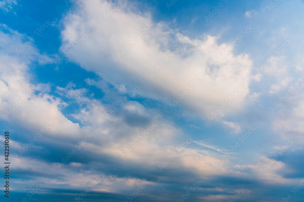 Beautiful clouds with the blue sky background