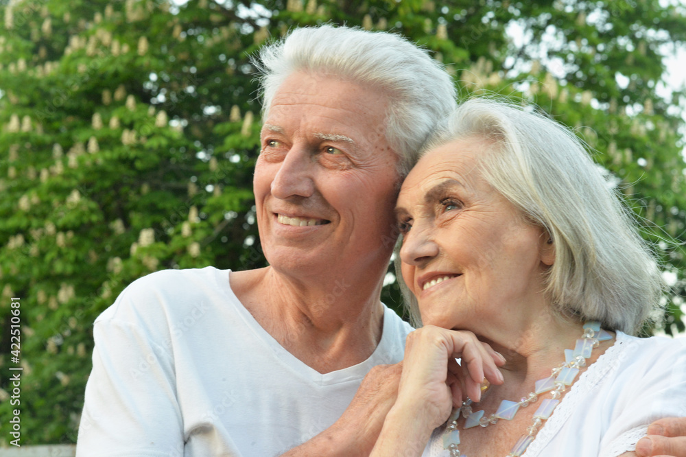 portrait of beautiful senior couple posing